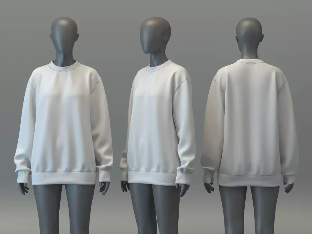 Oversized Crewneck Jumper 3D model_0