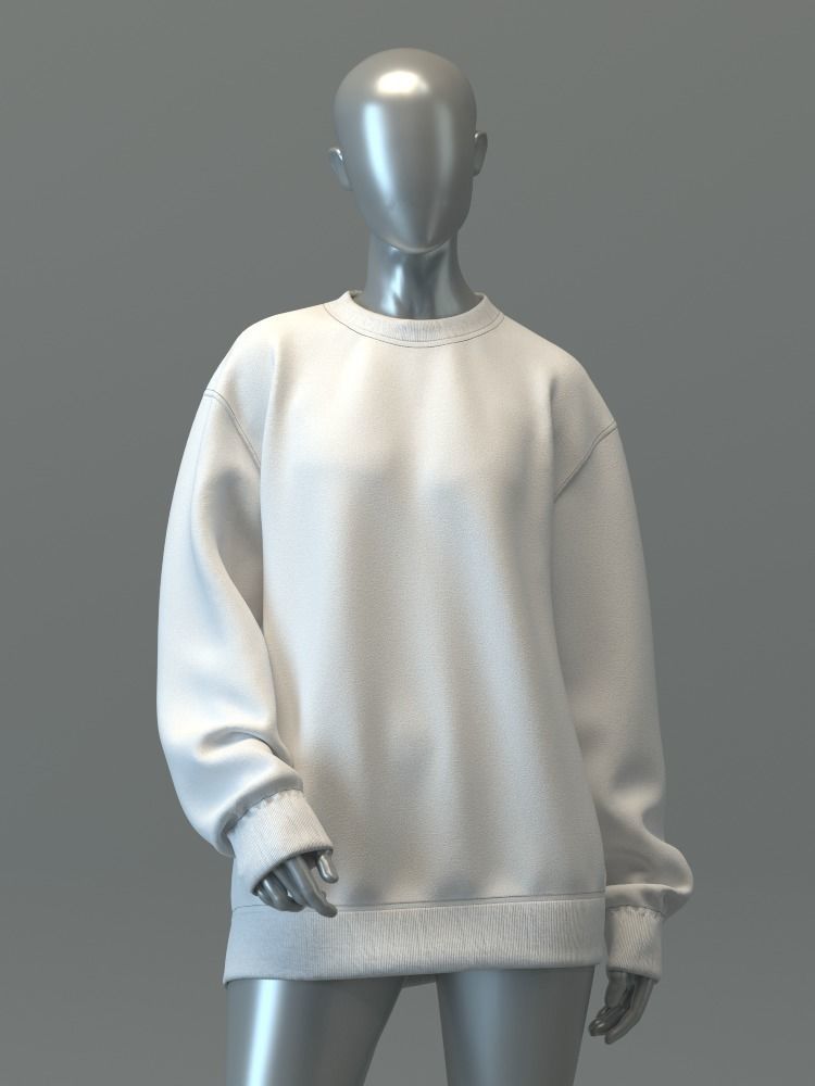 Oversized Crewneck Jumper 3D model_4