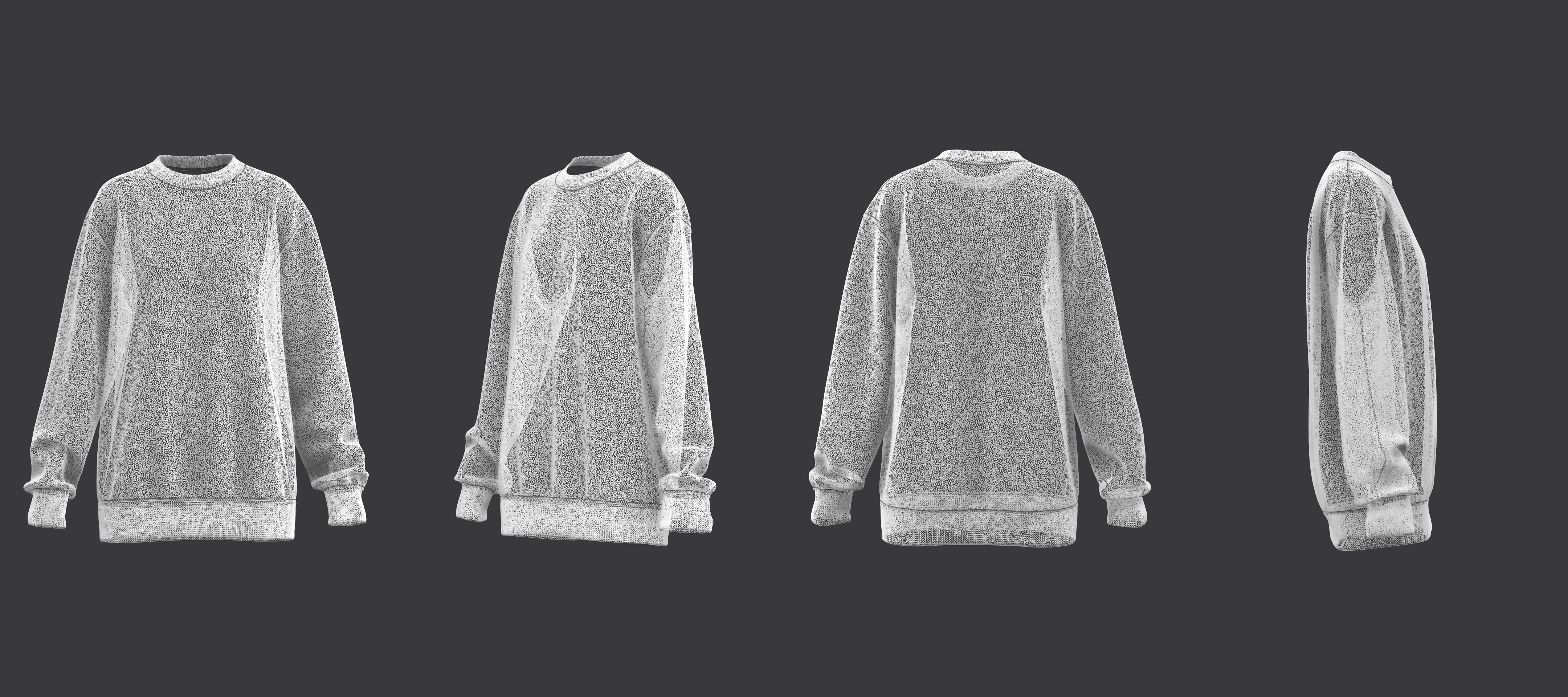 Oversized Crewneck Jumper 3D model_10
