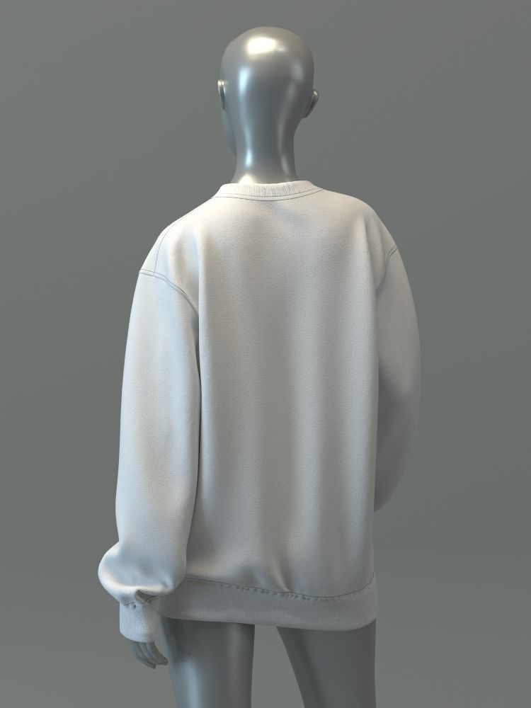 Oversized Crewneck Jumper 3D model_6