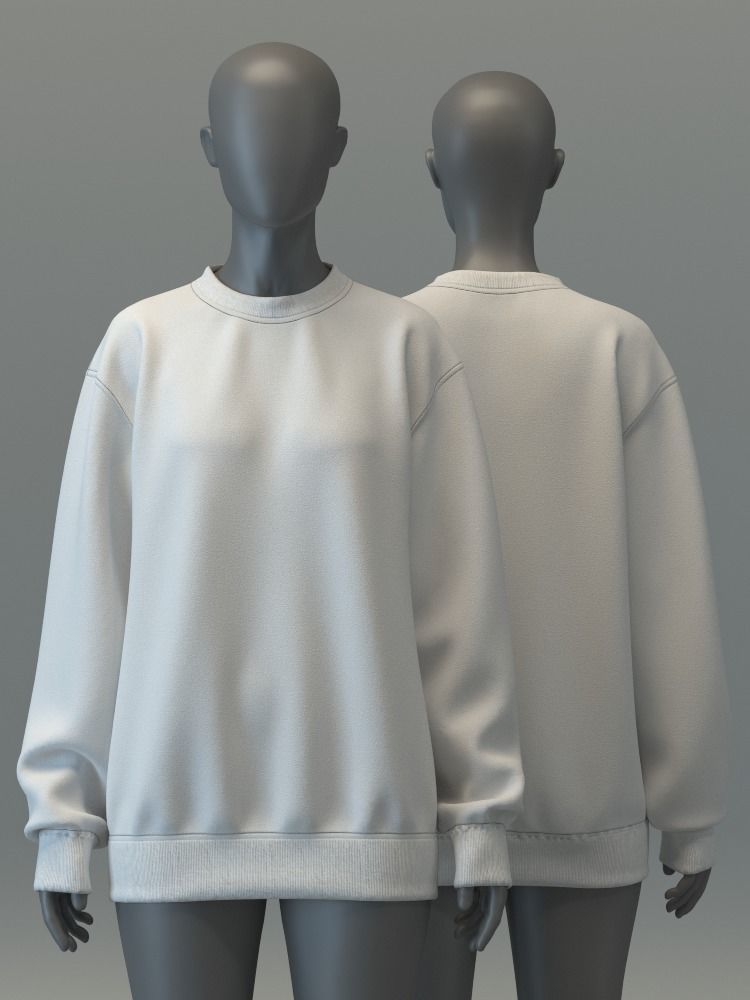 Oversized Crewneck Jumper 3D model_2