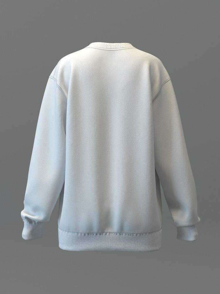 Oversized Crewneck Jumper 3D model_8