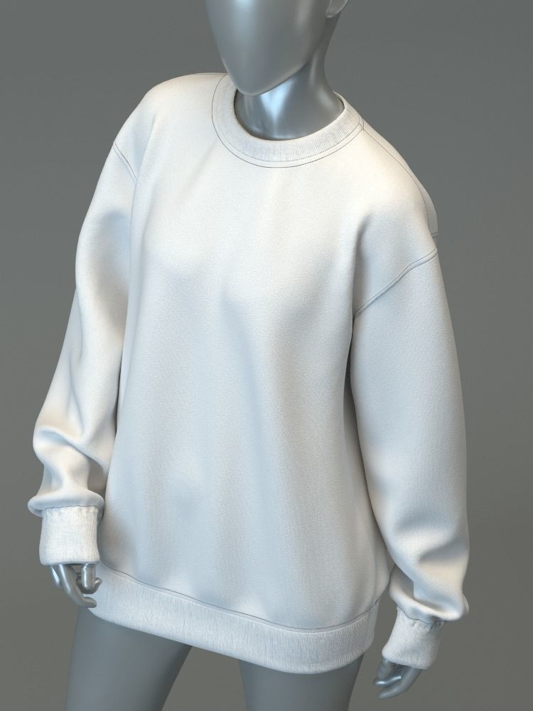 Oversized Crewneck Jumper 3D model_5