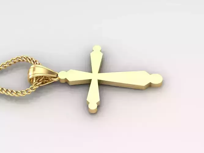 Light Gold 18K Cross Pendant 1CP098