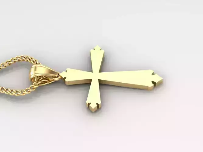 Light Gold 18K Cross Pendant 1CP097