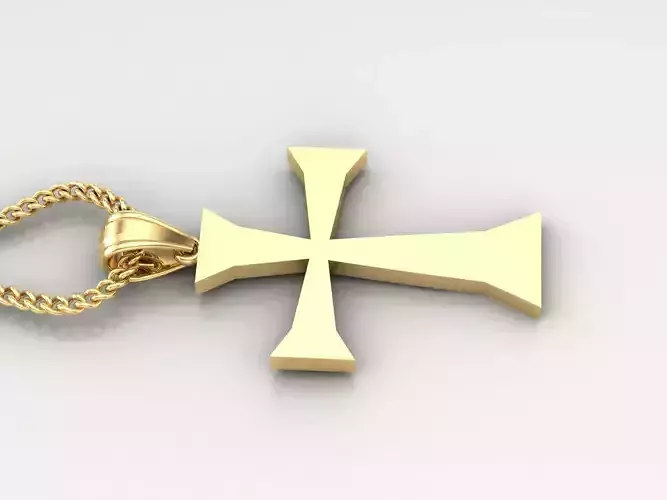 Light Gold 18K Cross Pendant 1CP096