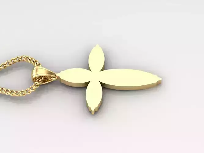 Light Gold 18K Cross Pendant 1CP094