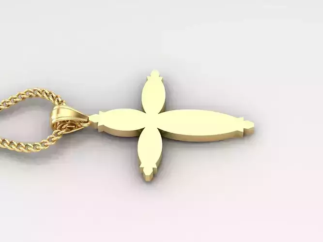Light Gold 18K Cross Pendant 1CP093