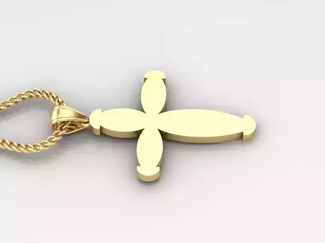 Light Gold 18K Cross Pendant 1CP092