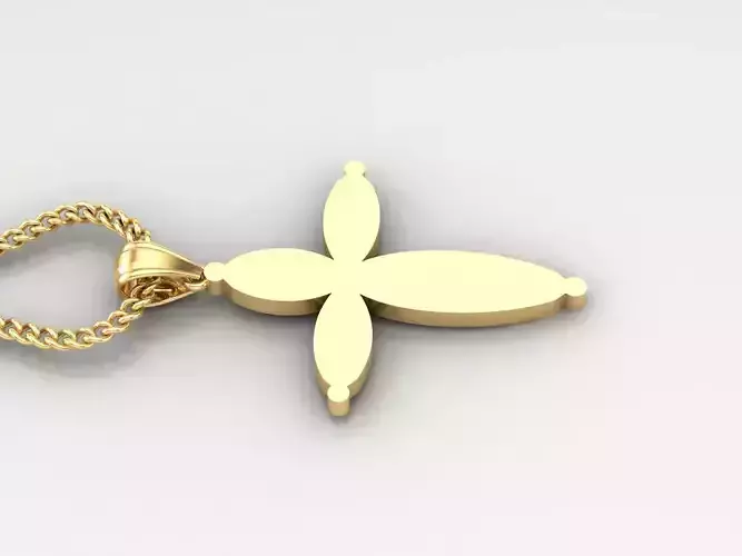 Light Gold 18K Cross Pendant 1CP091