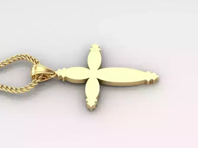 Light Gold 18K Cross Pendant 1CP087