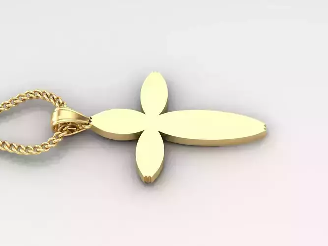 Light Gold 18K Cross Pendant 1CP086