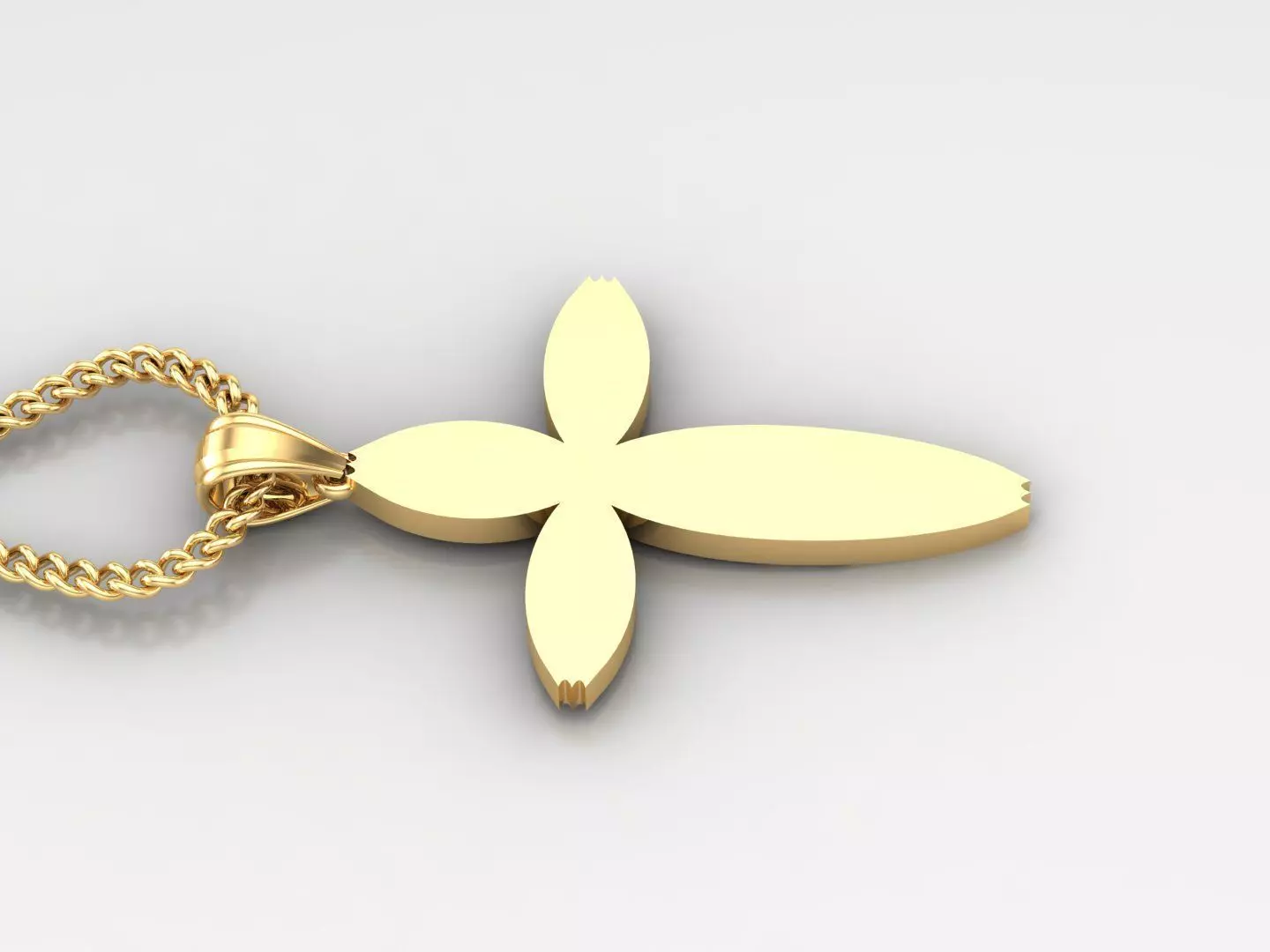 Light Gold 18K Cross Pendant 1CP086 3D print model_0