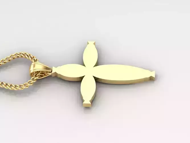 Light Gold 18K Cross Pendant 1CP085