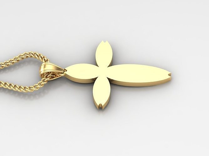 Light Gold 18K Cross Pendant 1CP083 3D print model
