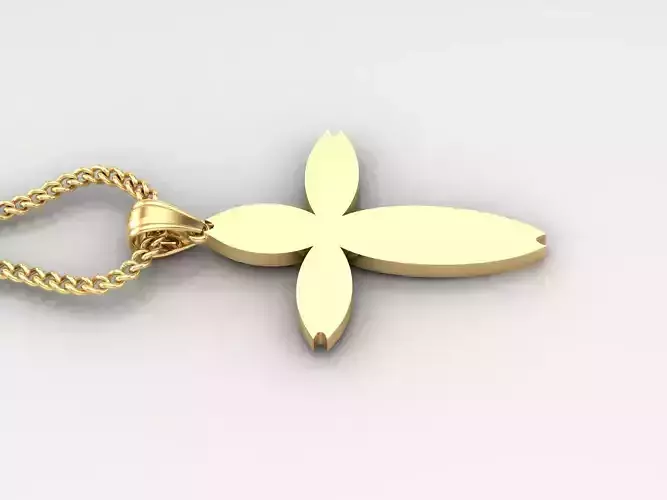 Light Gold 18K Cross Pendant 1CP083