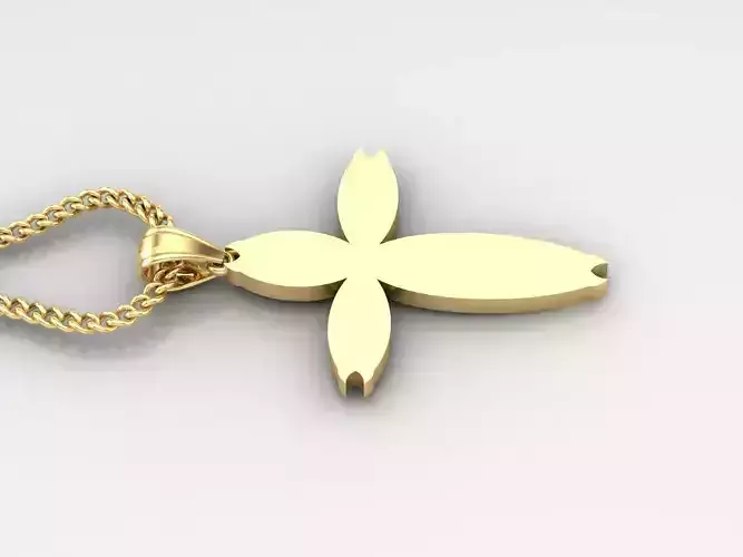 Light Gold 18K Cross Pendant 1CP082