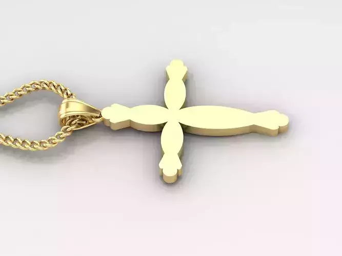 Light Gold 18K Cross Pendant 1CP081