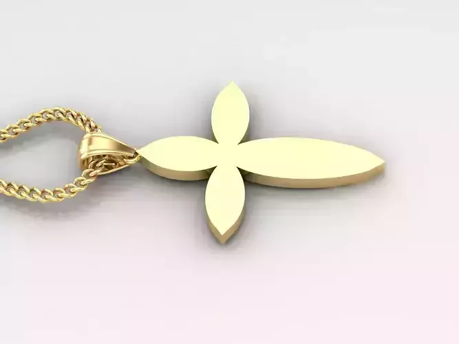 Light Gold 18K Cross Pendant 1CP080