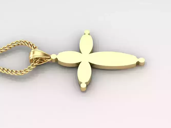 Light Gold 18K Cross Pendant 1CP078