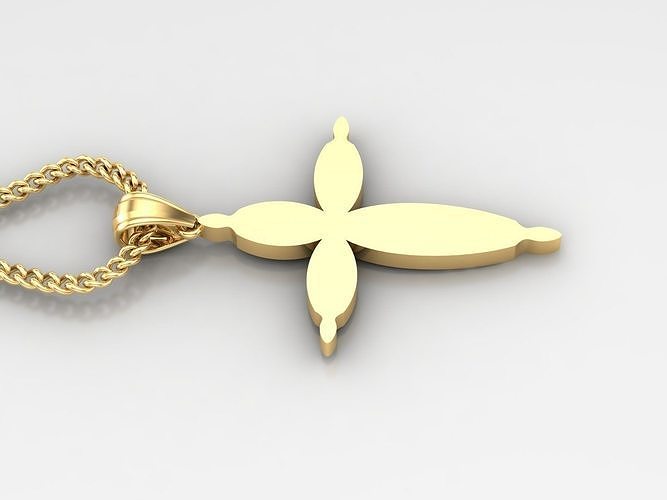 Light Gold 18K Cross Pendant 1CP077 3D print model