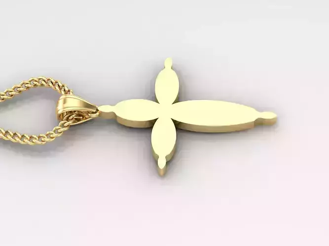 Light Gold 18K Cross Pendant 1CP077