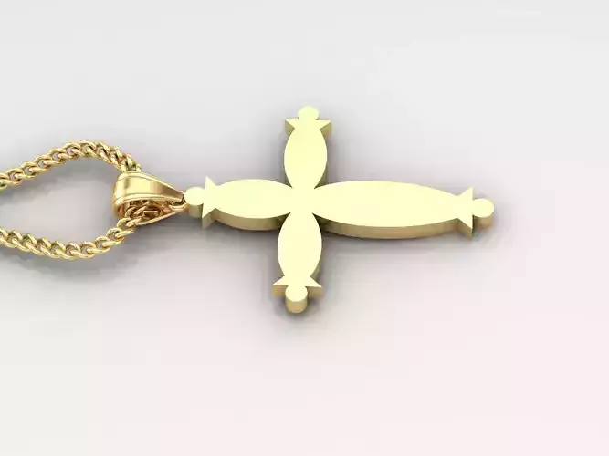 Light Gold 18K Cross Pendant 1CP075