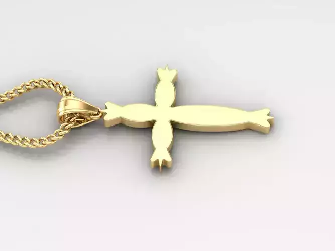Light Gold 18K Cross Pendant 1CP071