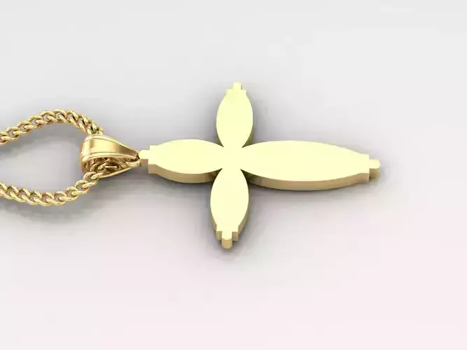 Light Gold 18K Cross Pendant 1CP069
