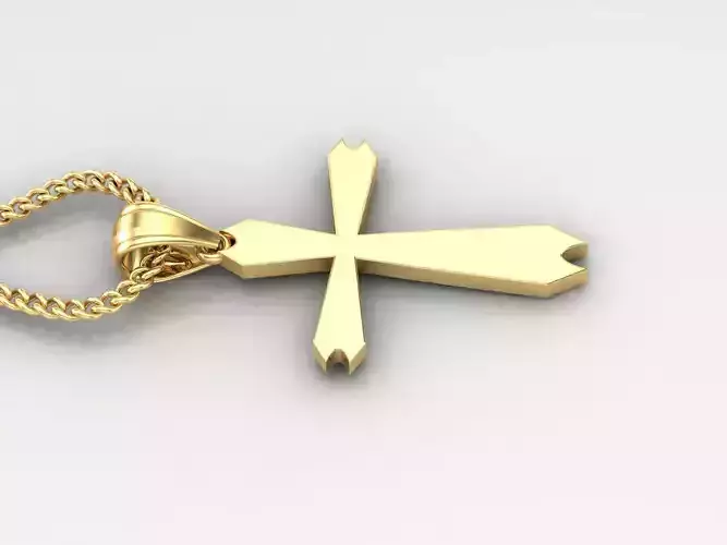 Light Gold 18K Cross Pendant 1CP068