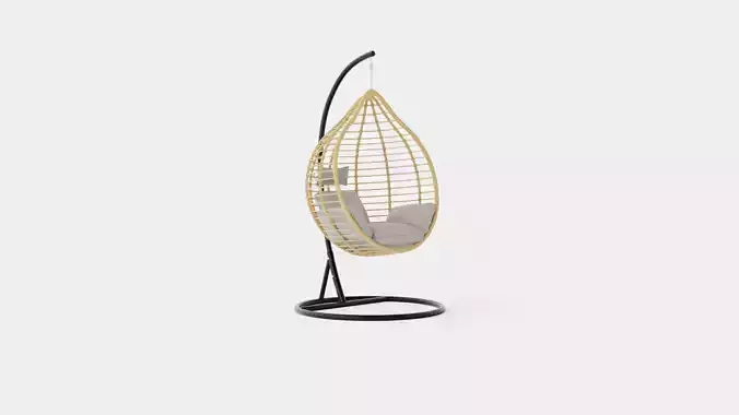 Valencia Hanging Chair Set Low-poly 3D model