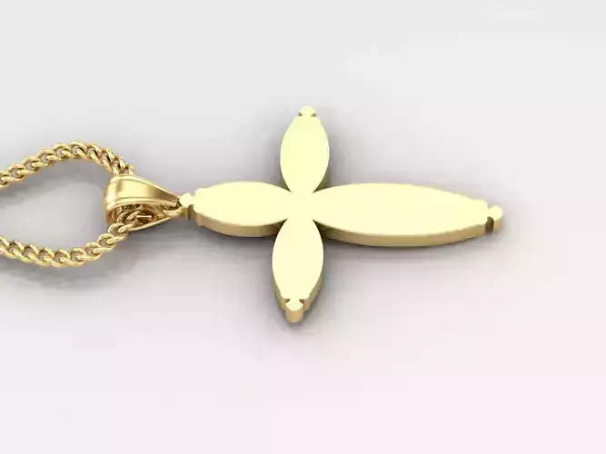 Light Gold 18K Cross Pendant 1CP065