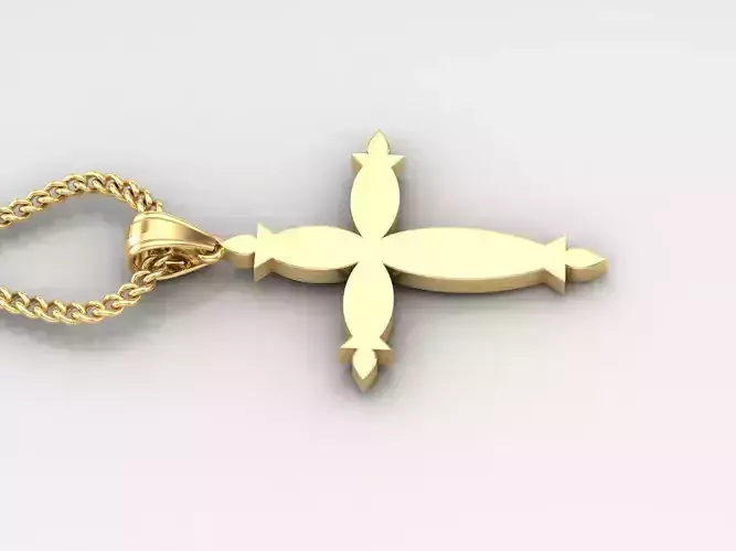 Light Gold 18K Cross Pendant 1CP062