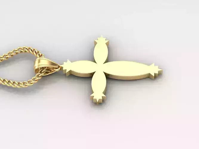 Light Gold 18K Cross Pendant 1CP061