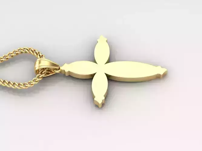 Light Gold 18K Cross Pendant 1CP060