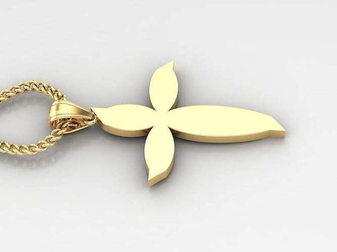 Light Gold 18K Cross Pendant 1CP058 3D print model