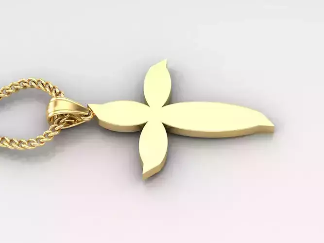 Light Gold 18K Cross Pendant 1CP058