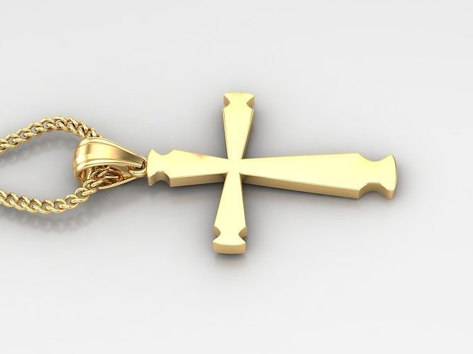 Light Gold 18K Cross Pendant 1CP057 3D print model