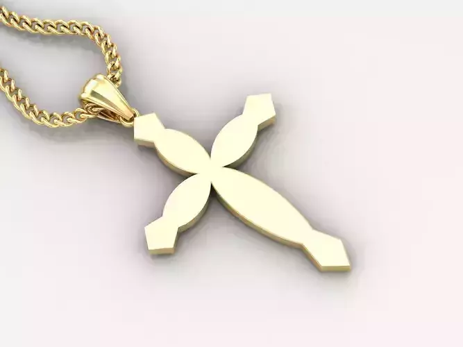 Light Gold 18K Cross Pendant 1CP056