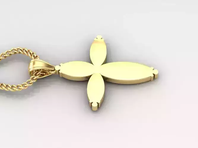 Light Gold 18K Cross Pendant 1CP055