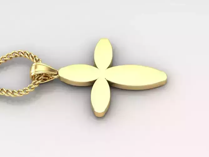 Light Gold 18K Cross Pendant 1CP052