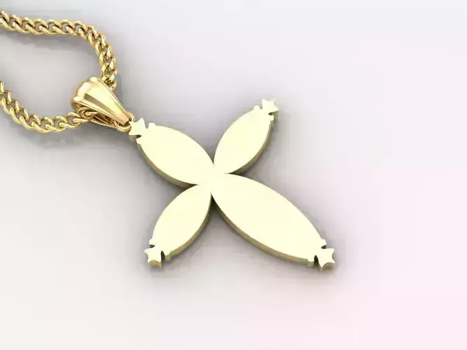 Light Gold 18K Cross Pendant 1CP051