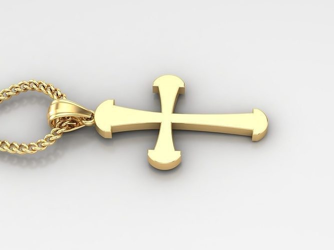 Light Gold 18K Cross Pendant 1CP050 3D print model