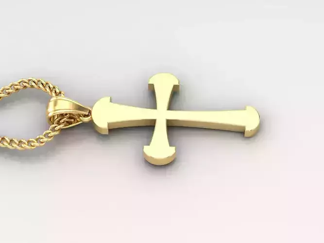 Light Gold 18K Cross Pendant 1CP050