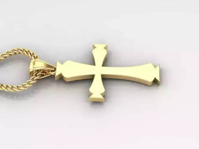 Light Gold 18K Cross Pendant 1CP048