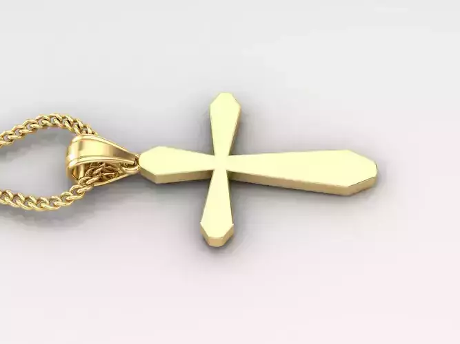 Light Gold 18K Cross Pendant 1CP046
