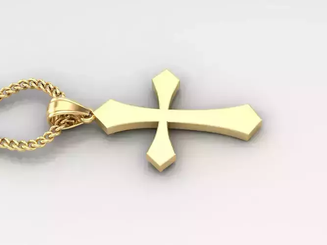 Light Gold 18K Cross Pendant 1CP044