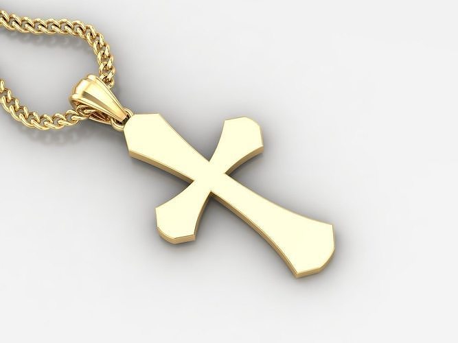 Light Gold 18K Cross Pendant 1CP041 3D print model