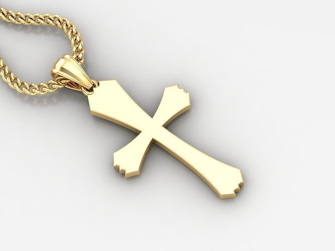Light Gold 18K Cross Pendant 1CP036 3D print model