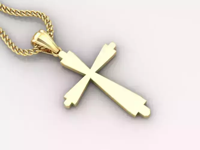 Light Gold 18K Cross Pendant 1CP035